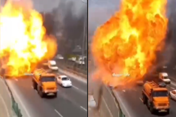 İranın istehsal etdiyi avtomobil küçədə partladı  