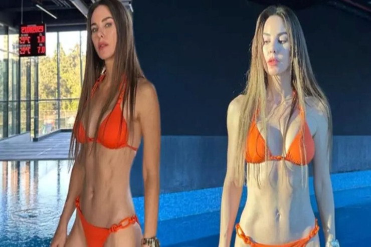 Defne Samyeli bikinidə  kamera qarşısına keçib