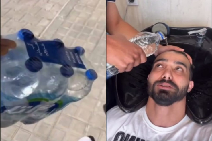 Təbrizdə susuz qalan soydaşlarımız mineral su ilə yuyunur - VİDEO 