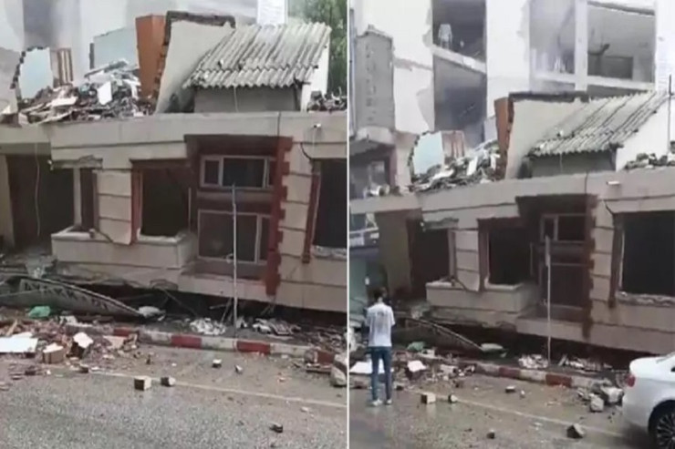 Türkiyədə ikimərtəbəli bina çökdü - VİDEO 