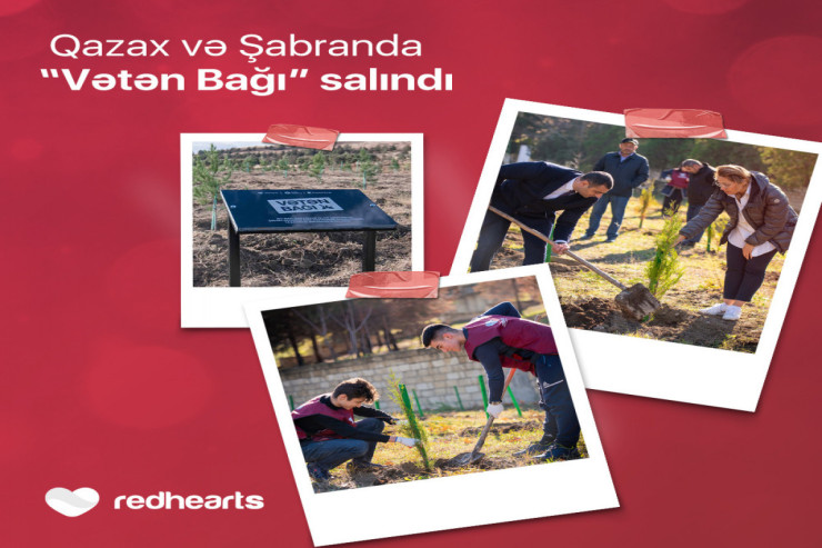 Qırmızı Ürəklər Fondunun dəstəyi ilə Qazax və Şabran rayonlarında “Vətən Bağı” salınıb