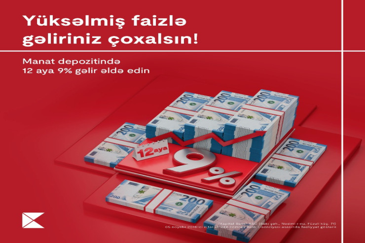 Cəmi 12 aya yüksək faizli gəlir!