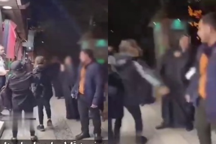 İranda hicabsız qadın əxlaq polisini sillələdi - VİDEO 