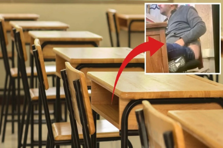 Müəllim dərsdə şagirdlərə  cinsi orqanını   göstərdi