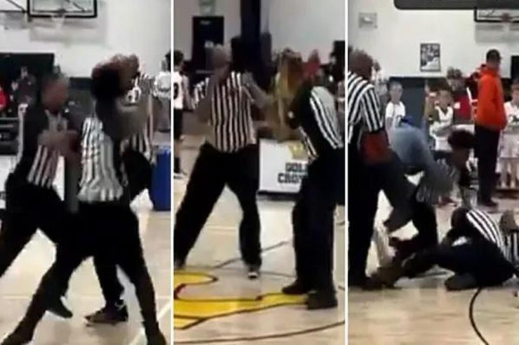 3 hakim oyunun ortasında dalaşdı - VİDEO 