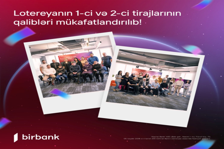 "Birbank"ın “10 001 hədiyyə” lotereyasının qaliblərinə hədiyyələr təqdim edildi