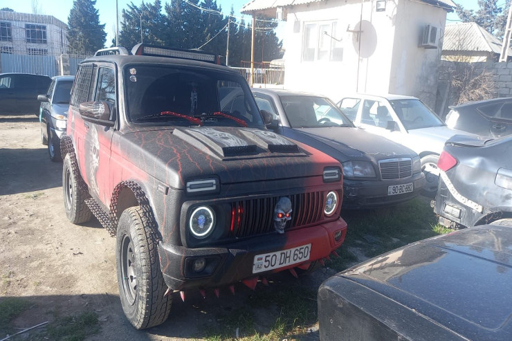 Sumqayıtda NİVA-sı əlindən alınan qazi işıq dirəyinə çıxdı - VİDEO 