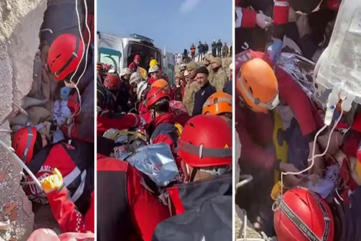 42 yaşlı qadın 222 saatdan sonra   dağıntılar altından xilas edildi