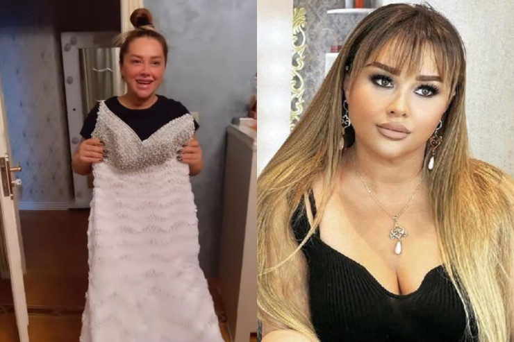 Xatirə İslam 15 minlik  gəlinliyini SATA BİLMİR - VİDEO 