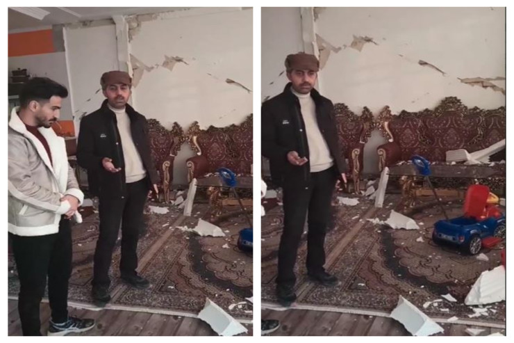 Zəlzələdə evi dağılan azərbaycanlılar küçədə yatır, baxan yoxdur - VİDEO 