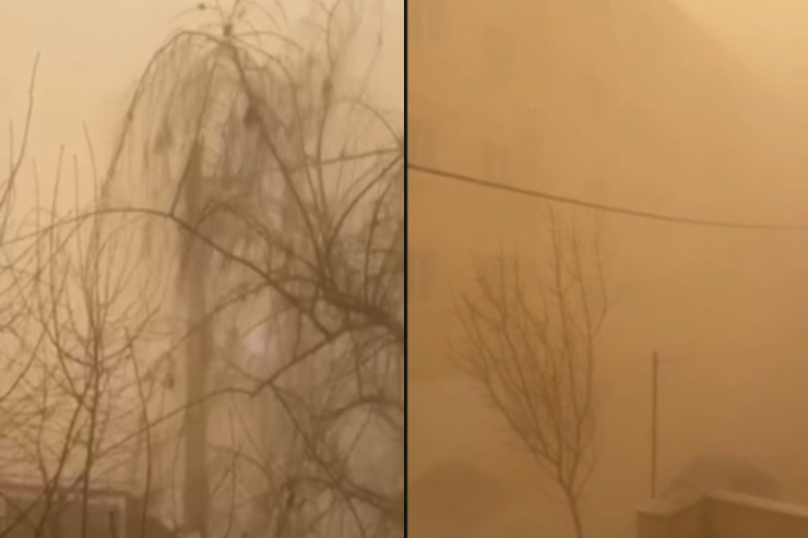 Ərdəbildə qum fırtınası -  VİDEO 