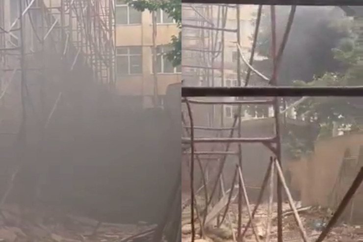 BDU-da YANĞIN TƏHLÜKƏSİ:  FHN çağırıldı - VİDEO 