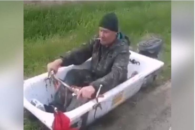 Vannaya motor və təkərlər qoyub sürürdü, saxlanıldı - VİDEO 