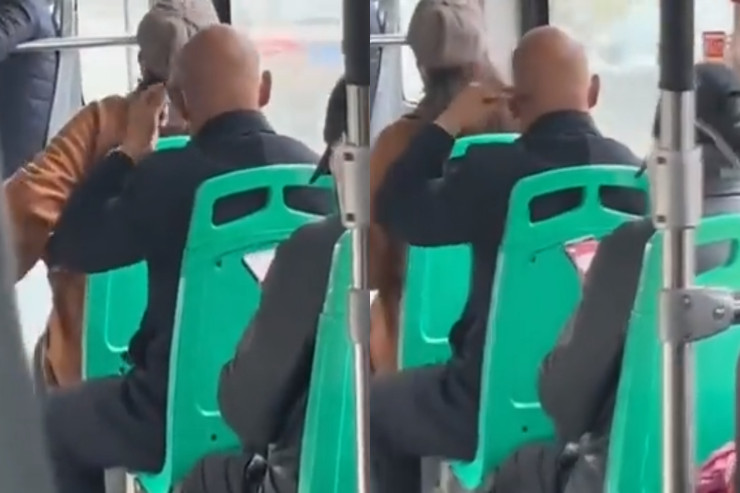 Avtobusda kişinin bu hərəkəti  hamını güldürdü - VİDEO 