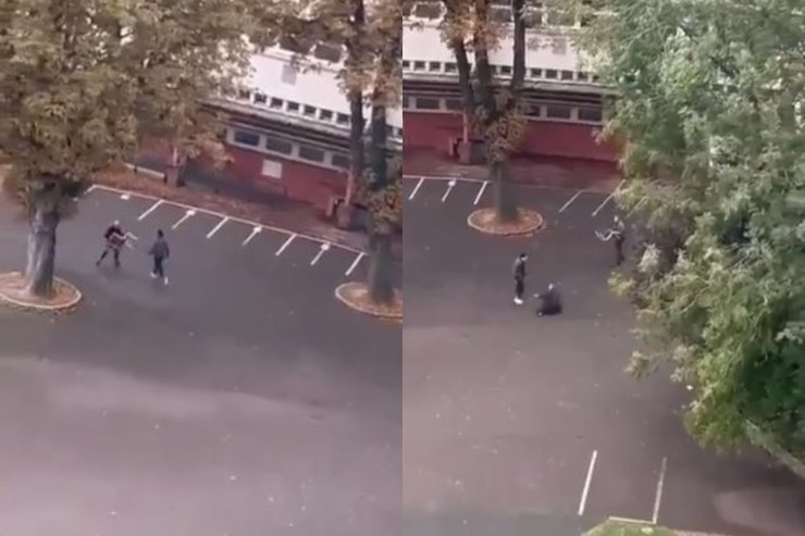 Parisdə məktəbə hücum edən çeçen müəllimi öldürdü - VİDEO 