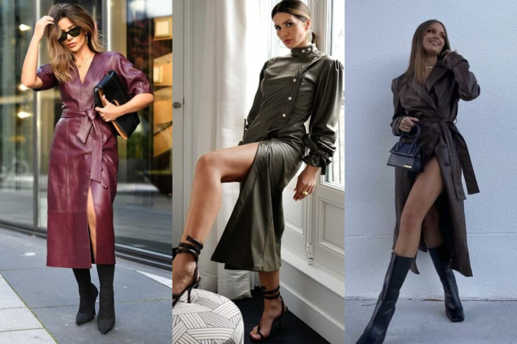 Payız-qış mövsümünün dəbli dəri paltarları  