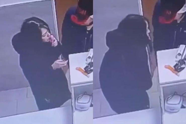 Qız aldığı seks oyuncağını mağazada yoxladı - VİDEO 