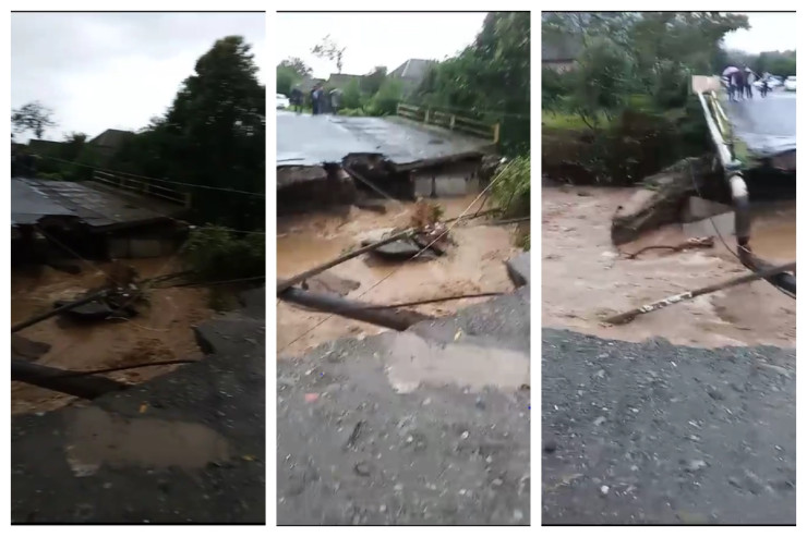 Astarada köpünü sel apardı, 10-dan çox kəndin yolu bağlanıb -VİDEO 