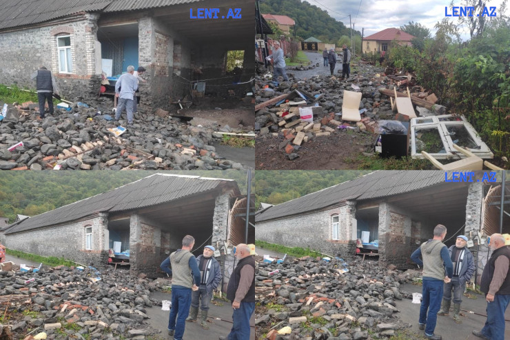 Zaqatalada sel evi dağıtdı - FOTO  + VİDEO 