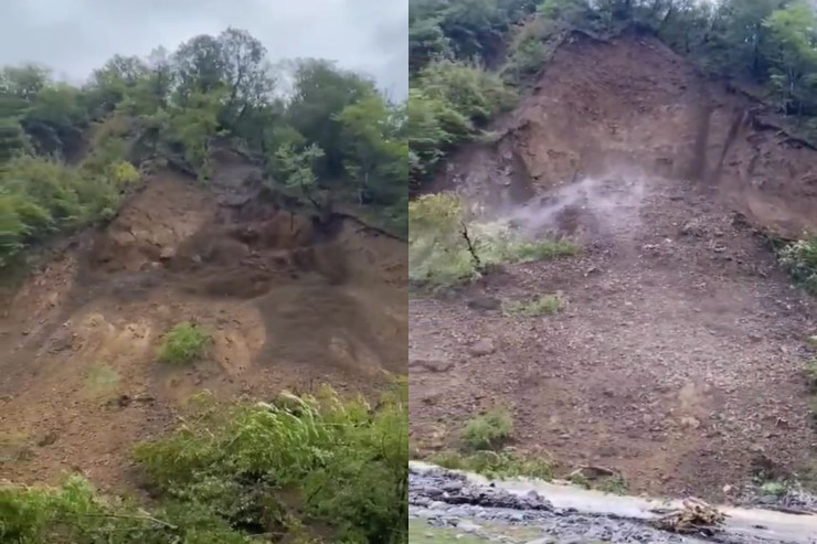 Zaqatalada dağ uçdu - VİDEO 