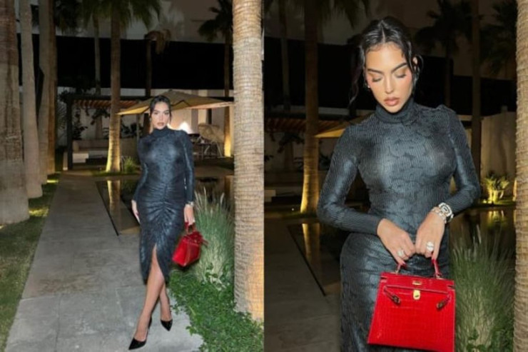 Ronaldonun sevgilisi  göz qamaşdıran   qara paltarda , 100 min dollarlıq  çanta 