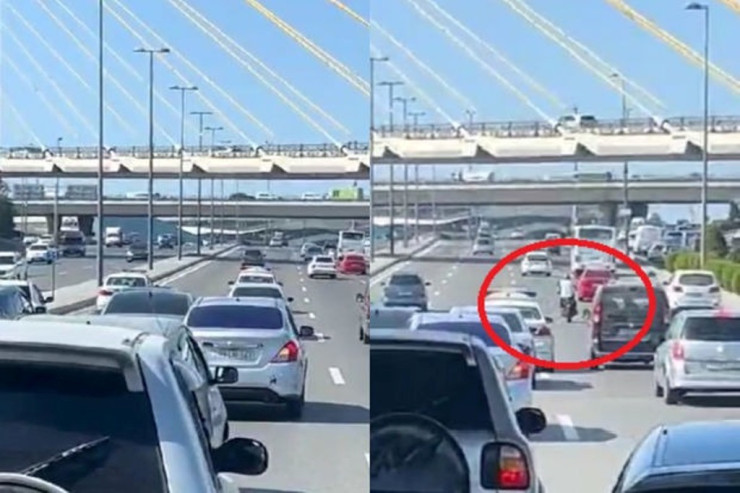 Bakıda polisdən qaçan motosikletçi narkokuryer imiş - VİDEO 