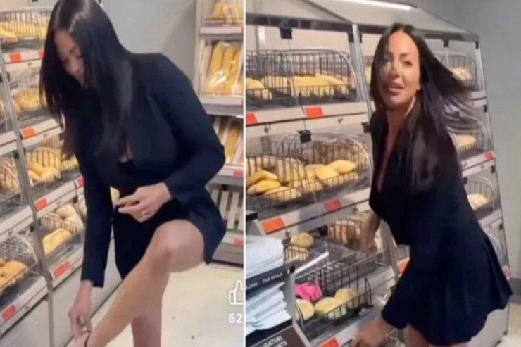 Sosial media fenomeni alt paltarını çıxarıb  şirniyyatın üstünə atdı