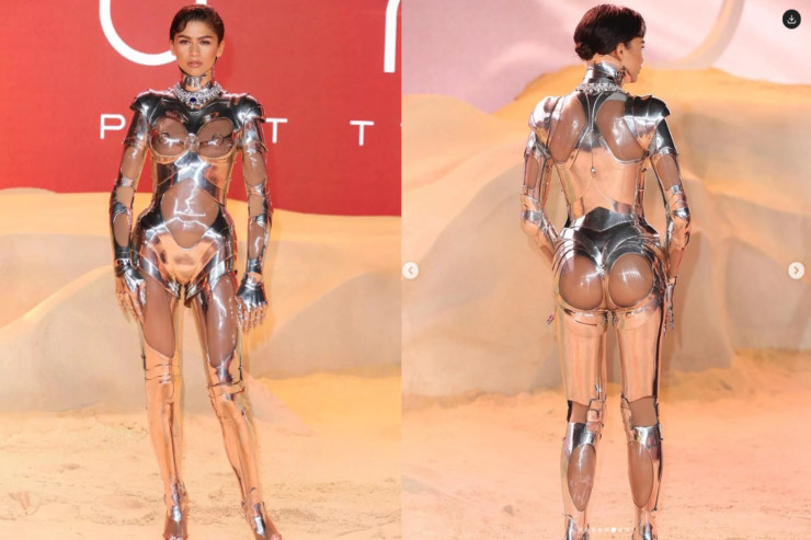 Tanınmış aktrisa  robot kimi   geyindi