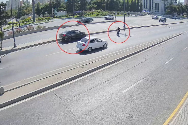 Bakıda piyada ölümdən döndü - ANBAAN VİDEO 