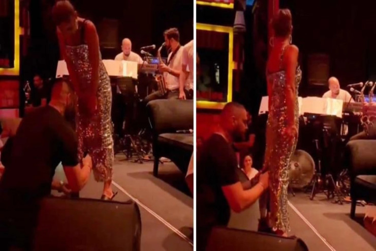 Yıldız Tilbe  tamaşaçıların gözü önündə libasını yırtdı