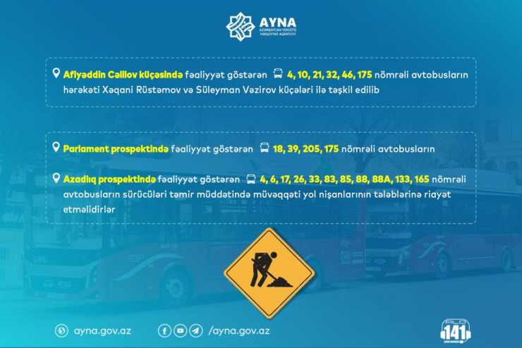 Bu avtobus marşrutlarının hərəkət sxemi  dəyişdirildi - SƏBƏB 