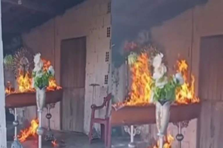 Dəstə üzvləri dəfn zamanı rəqiblərinin tabutunu yandırdılar 