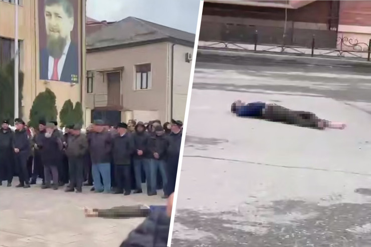 Kadırov polisə hücum edənin meyitini meydanlarda nümayiş etdirir  - VİDEO 