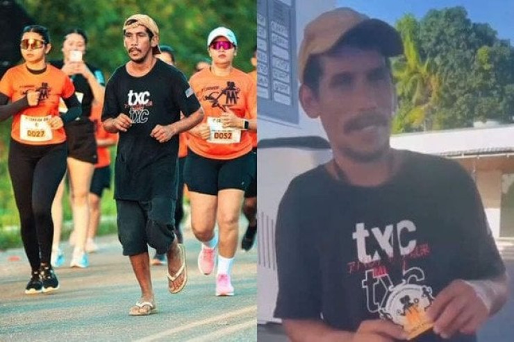 Sərxoş kişi yarışda idmançıları geridə qoydu - GÖZLƏNİLMƏZ 