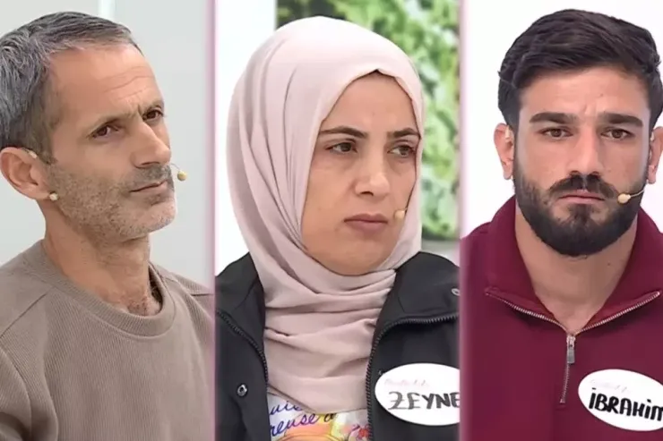 Sağında əri, solunda sevgilisi ilə   bütün ölkənin qarşısında - Mənəvi çöküşün mənzərəsi 