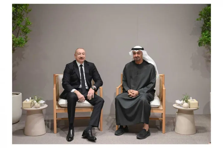 Prezident İlham Əliyev və Birləşmiş Ərəb Əmirliklərinin Prezidenti Şeyx Məhəmməd bin Zayed Al Nəhyan