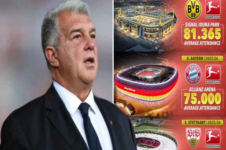 Avropanın ən yaxşı 5 liqasında ən çox azarkeş gələn  stadionlar: Almanların heç bir rəqibi  yoxdur