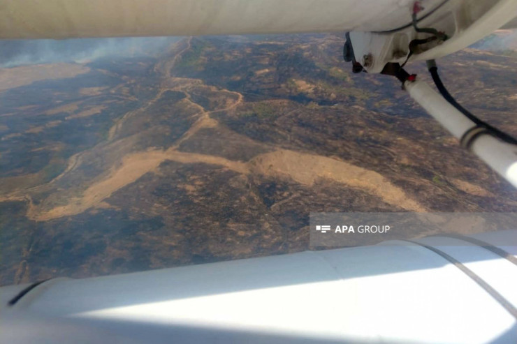 Ağdərədəki yanğınlara helikopterlər cəlb olundu - VİDEO 