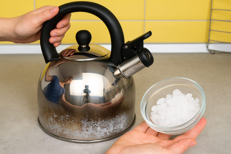  Ərp bağlamış çaydanı   evdəki vasitələrlə asanlıqla təmizləyin 