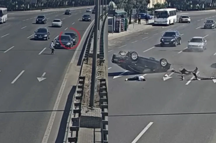 Bakıda avtomobil piyadanı belə vurdu - HADİSƏ ANI 