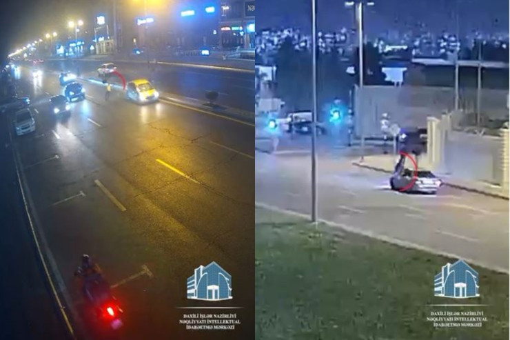 Bakıda avtomobil piyadaları  belə vurdu - VİDEO 