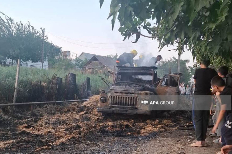 Cəlilabadda yük avtomobili yandı -VİDEO 