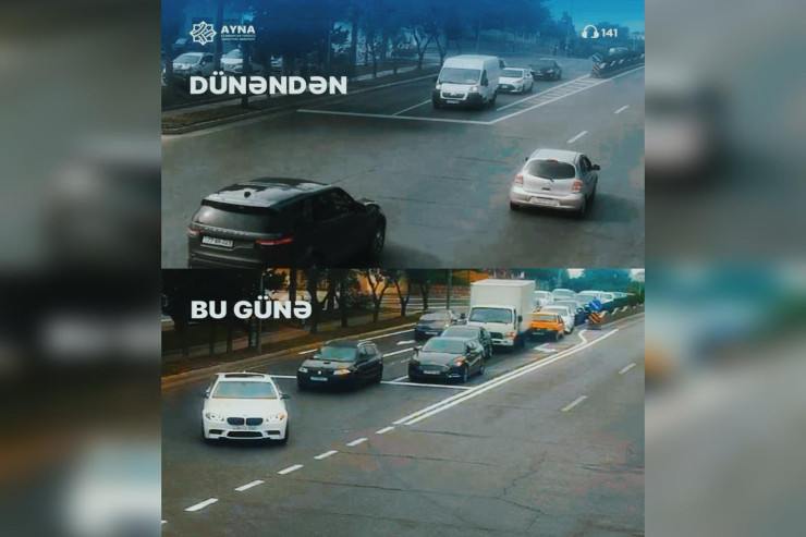 Bakının bu prospektində yeni hərəkət zolağı  yaradıldı