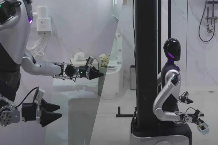 Otelləri  təmizləyən,   hətta çiçəklərə qulluq edən  robot -VİDEO 