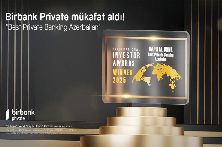 Birbank Private “Best Private Banking Azerbaijan” mükafatına layiq görüldü