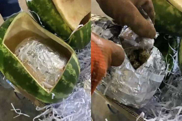 Astara gömrüyündə ƏMƏLİYYAT:  qarpızların içinə görün nə  doldurdular?