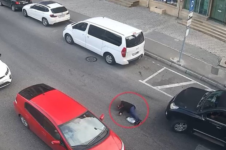 Bakıda piyadaların VURULMA ANI - ŞOK VİDEO 