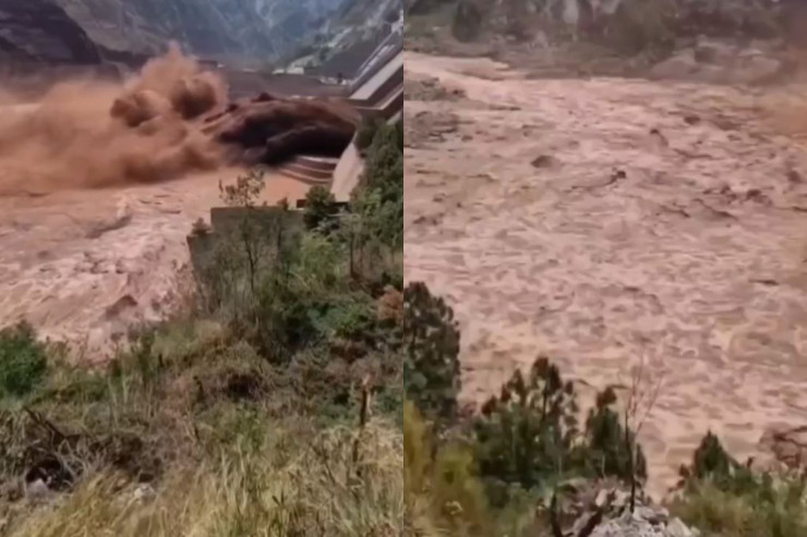 Hindistan bəndi açdı, Pakistan kəndləri su altında  qalacaq - VİDEO 