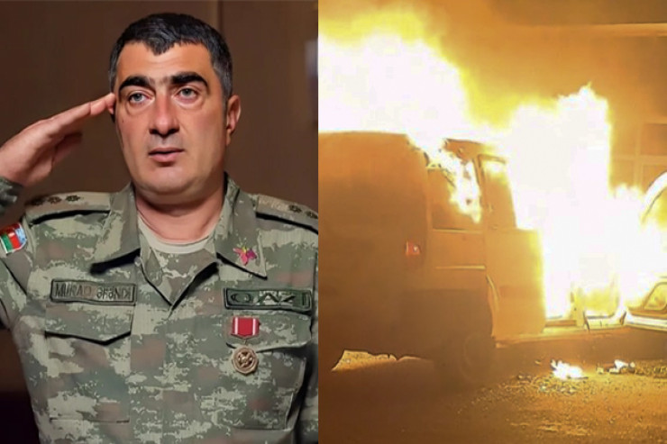 Bakıda hərbçi pulunu ödəyə bilmədiyi maşınını yandırdı  - VİDEO 