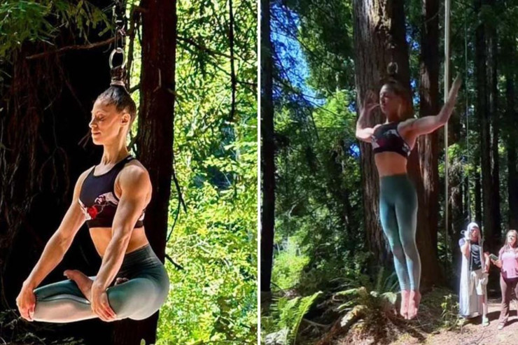 Qadın özünü saçlarından asıb   Ginnesin Rekordlar Kitabına düşdü -VİDEO 